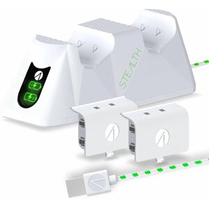 Töltőállomás STEALTH Twin Charging Dock + Battery Packs - White - Xbox