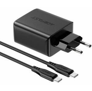 Hálózati adapter ACEFAST GaN Charger 65W (2x USB-C + USB-A) + USB-C Cable Black