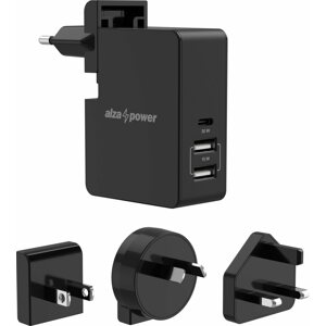 Hálózati adapter AlzaPower Travel Charger T300 fekete