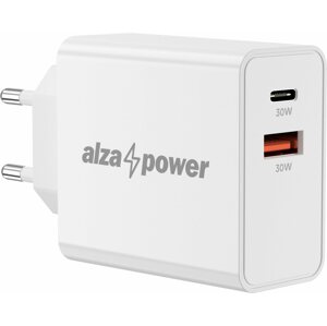 Hálózati adapter AlzaPower A130 Fast Charge 30W fehér
