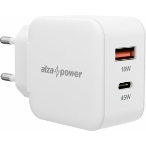 Hálózati adapter AlzaPower A145 Fast Charge 45 W fehér