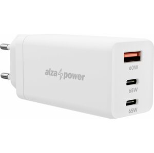 Hálózati adapter AlzaPower G165 GaN Fast Charge 65 W fehér