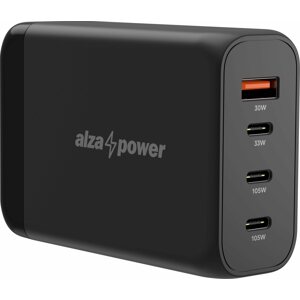 Hálózati adapter AlzaPower M420 Multicharge Power Delivery 130 W, fekete
