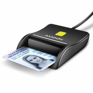 Elektronikus személyi igazolvány olvasó AXAGON CRE-SM3N Smart card / ID card FlatReader, USB-A cable 1.3 m