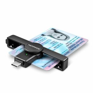 Elektronikus személyi igazolvány olvasó AXAGON CRE-SMP1C Smart card / ID card PocketReader, USB-C