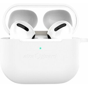 Fülhallgató tok AlzaGuard Skinny Silicone Case az Airpods 2021 számára, fehér