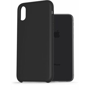 Telefon tok AlzaGuard Premium Liquid Silicone Case iPhone X / Xs fekete tok