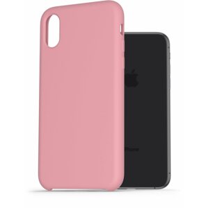 Telefon tok AlzaGuard Premium Liquid Silicone Case iPhone X / Xs rózsaszín tok