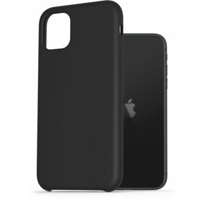 Telefon tok AlzaGuard Premium Liquid Silicone Case iPhone 11 fekete tok