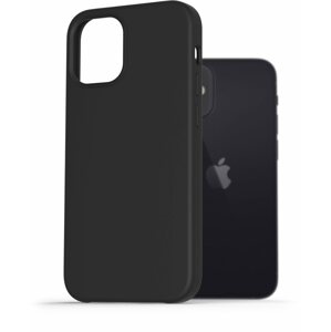 Telefon tok AlzaGuard Premium Liquid Silicone Case iPhone 12 mini fekete tok