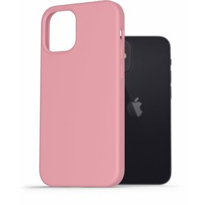 Telefon tok AlzaGuard Premium Liquid Silicone Case iPhone 12 mini rózsaszín tok