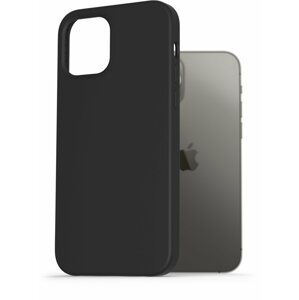 Telefon tok AlzaGuard Premium Liquid Silicone Case iPhone 12 / 12 Pro fekete tok