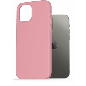 Telefon tok AlzaGuard Premium Liquid Silicone Case iPhone 12 / 12 Pro rózsaszín tok