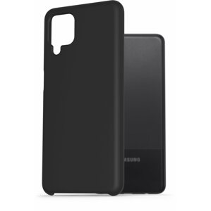 Telefon tok AlzaGuard Premium Liquid Silicone Case Samsung Galaxy A12 fekete tok