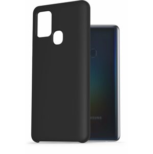 Telefon tok AlzaGuard Premium Liquid Silicone Case Samsung Galaxy A21s fekete tok