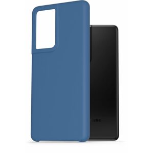 Telefon tok AlzaGuard Premium Liquid Silicone Case Samsung Galaxy S21 Ultra 5G kék tok