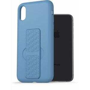 Telefon tok AlzaGuard Liquid Silicone Case with Stand Phone X / Xs kék tok