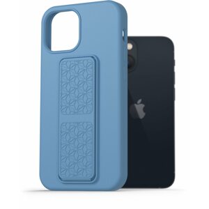 Telefon tok AlzaGuard Liquid Silicone Case with Stand iPhone 13 Mini kék tok