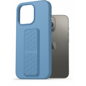 Telefon tok AlzaGuard Liquid Silicone Case with Stand iPhone 13 Pro kék tok
