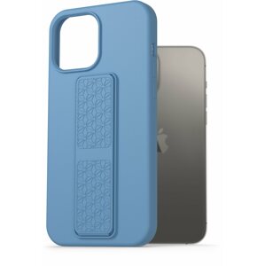 Telefon tok AlzaGuard Liquid Silicone Case with Stand iPhone 13 Pro Max kék tok