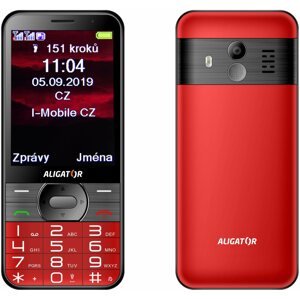 Mobiltelefon ALIGATOR A900 GPS Senior piros