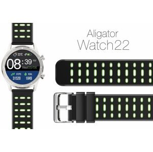Szíj Aligator Watch 22 mm szilikon szíj, dupla zöld