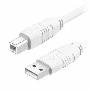 Adatkábel AlzaPower LinkCore USB A-B 2m fehér
