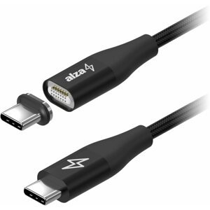 Adatkábel AlzaPower MagCore USB-C, 5 A, 100 W, 0,5 m fekete