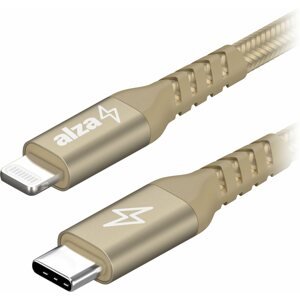 Adatkábel AlzaPower Alucore USB-C to Lightning MFi 0,5 m, arany