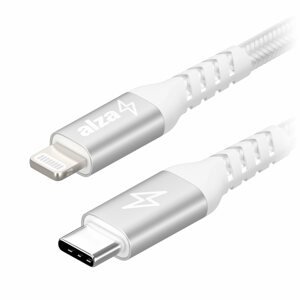Adatkábel AlzaPower AluCore USB-C to Lightning MFi 1 m ezüst