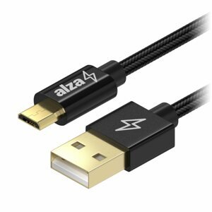 Adatkábel AlzaPower AluCore Micro USB 1m Black