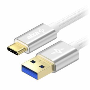 Adatkábel AlzaPower AluCore USB-C 3.2 Gen 1, 1m Silver