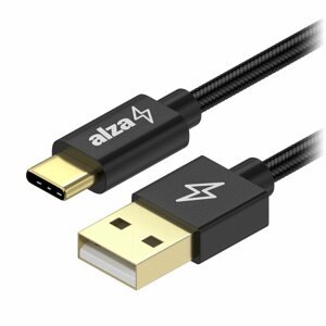 Adatkábel AlzaPower AluCore Charge 2.0 USB-C 0,5m Black