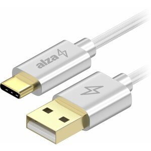 Adatkábel AlzaPower AluCore Charge 2.0 USB-C 0,5 m, fehér