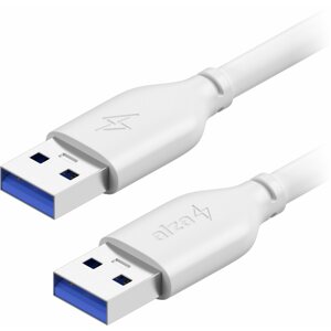 Adatkábel AlzaPower Core USB-A (M) to USB-A (M) 3.0, 0,5 m, fehér