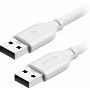 Adatkábel AlzaPower Core USB-A (M) - USB-A (M) 2.0, 1,5 m, fehér