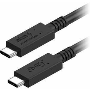 Adatkábel AlzaPower Core USB-C / USB-C USB4, 5 A, 100 W, 0,5 m fekete