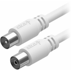 Koax kábel AlzaPower Core Coaxial IEC (M) - IEC (F)  1m fehér