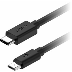 Adatkábel AlzaPower Core USB-C (M) 2.0 to Micro USB (M) 2A Cable 0,5m, fekete