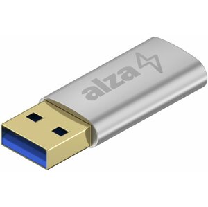 Átalakító AlzaPower USB-A (M)-ről USB-C 3.2 (F)-re ezüst
