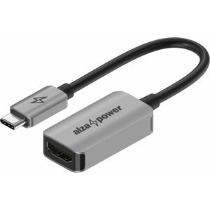 Átalakító AlzaPower USB-C (M) - HDMI 2.1 8K 60Hz (F) 0,1 m ezüst