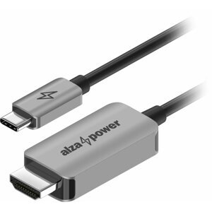 Videokábel AlzaPower Alucore USB-C (M) - HDMI 2.1 8K 60Hz (M) 1,5m ezüst