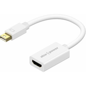 Átalakító AlzaPower Core Mini DisplayPort (M) HDMI-re 4K 30 Hz (F) fehér