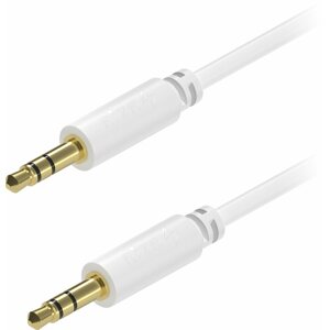 Audio kábel AlzaPower Core Audio 3,5 mm Jack (M) to 3,5 mm Jack (M) 2 m fehér