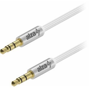 Audio kábel AlzaPower Alucore Audio 3,5 mm Jack (M) to 3,5 mm Jack (M) 1 m ezüst
