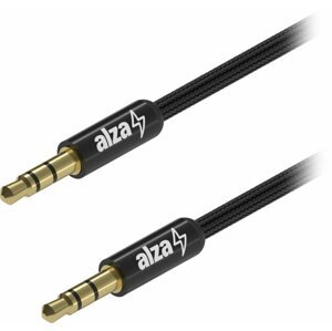 Audio kábel AlzaPower AluCore Audio 3,5 mm Jack (M) to 3,5 mm Jack (M) 2 m fekete
