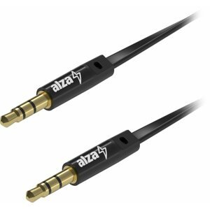 Audio kábel Alzapower FlatCore Audio 3,5 mm Jack (M) to 3,5 mm Jack (M) 0,5 m fekete