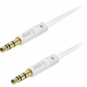 Audio kábel Alzapower FlatCore Audio 3,5 mm Jack (M) to 3,5 mm Jack (M) 0,5 m fehér