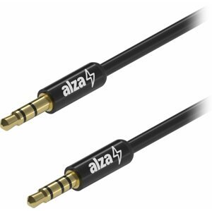 Audio kábel AlzaPower AluCore Audio 3,5 mm Jack 4P-TRRS (M) to 3,5 mm Jack (M) 1 m fekete
