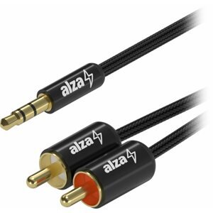 Audio kábel AlzaPower AluCore 3.5mm Jack (M) to 2x RCA (M) 3 m fekete